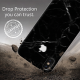 iPhone X Back Cover and Case Jet Black Marble Design
