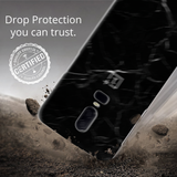 OnePlus 6 Jet Black Marble Back Cover and Case Black Cracked