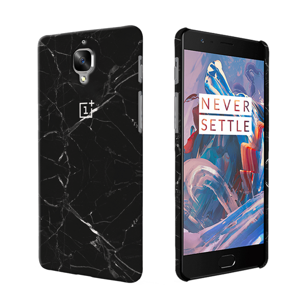 OnePlus 3 Back Cover and Case Jet Black Marble Design