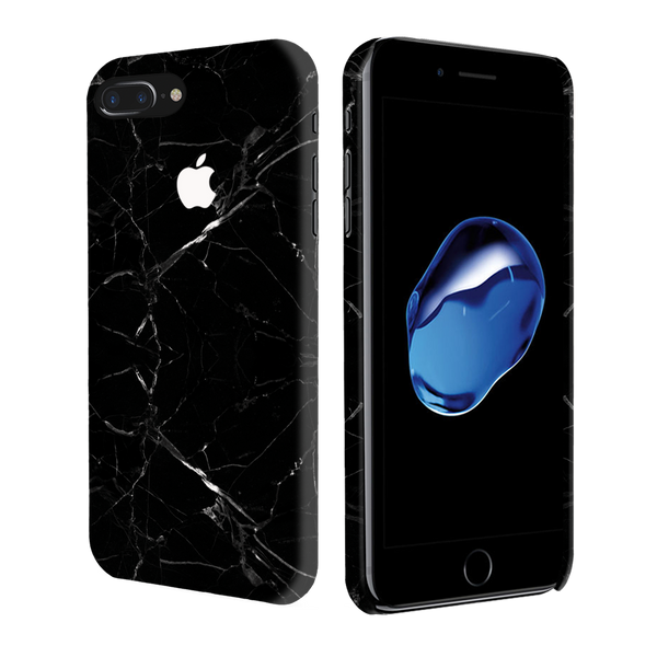 iPhone 7/8 Plus Back Cover and Case Jet Black Marble Design
