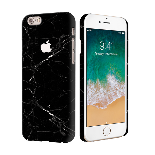 iPhone 6 Back Cover and Case Jet Black Marble Design