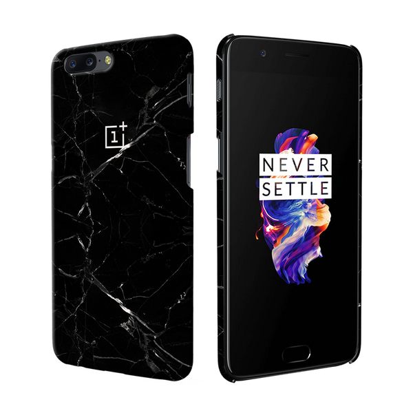 OnePlus 5 Back Cover and Case Jet Black Marble Design