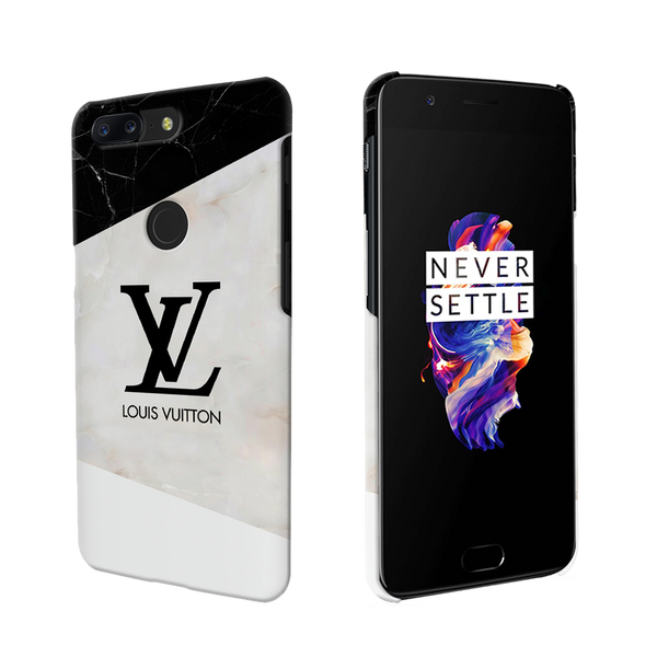 OnePlus 5T Louis Vuitton Marble Back Cover and Case Black Cracked