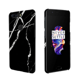 OnePlus 5T Marble Back Cover and Case Black Cracked