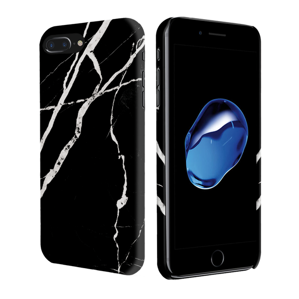 iPhone 7/8 Plus Back Cover and Case Black Marble Design