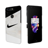 OnePlus 5T Nike Marble Back Cover and Case Black Cracked