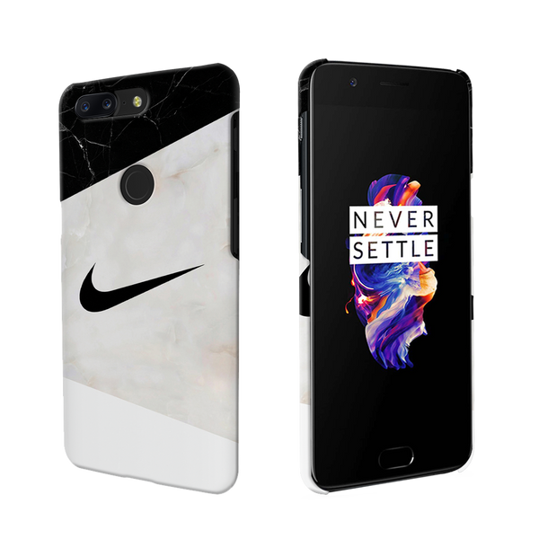 OnePlus 5T Nike Marble Back Cover and Case Black Cracked