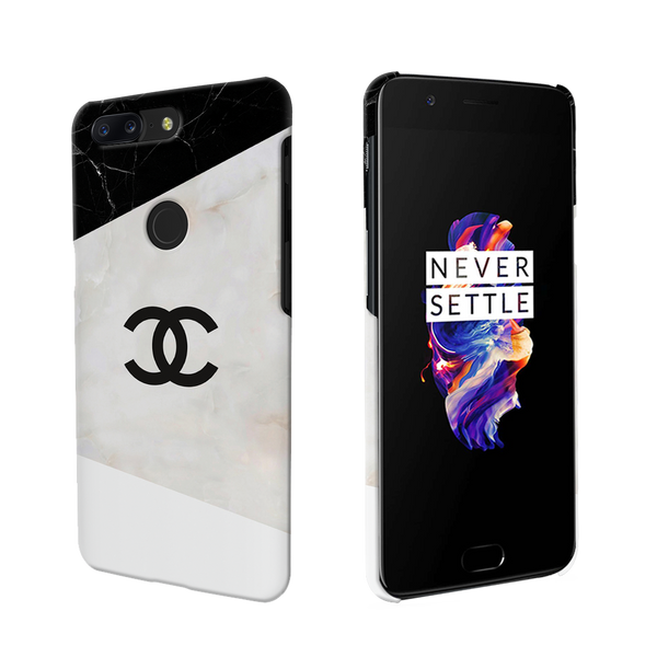 OnePlus 5T Marble Back Cover and Case Black Cracked