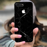 iPhone 7/8 Plus Back Cover and Case Jet Black Marble Design