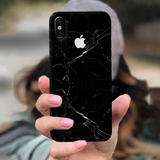 iPhone X Back Cover and Case Jet Black Marble Design