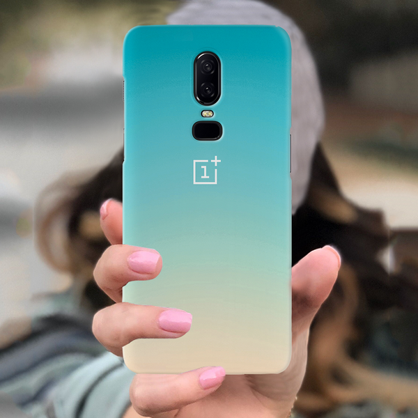 OnePlus 6 Back Cover and Case White Gradient Design