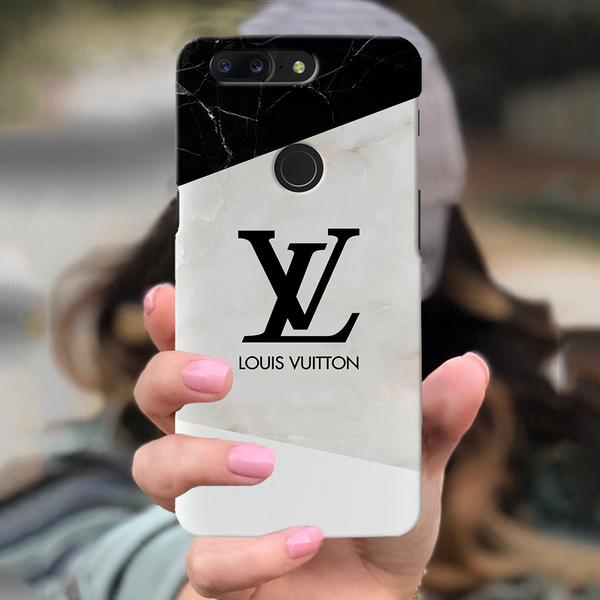 OnePlus 5T Louis Vuitton Marble Back Cover and Case Black Cracked