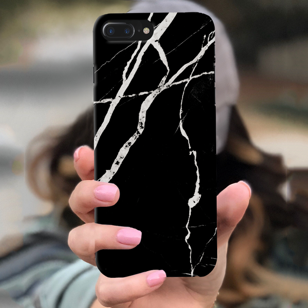 iPhone 7/8 Plus Back Cover and Case Black Marble Design