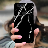 OnePlus 5T Marble Back Cover and Case Black Cracked