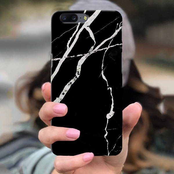 OnePlus 5/1Plus 5 Back Cover and Case Black Marble Design