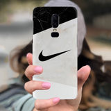 OnePlus 6 Nike Marble Back Cover and Case Black Cracked