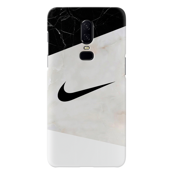 OnePlus 6 Nike Marble Back Cover and Case Black Cracked